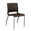 Rio 4 Leg Guest Chair Guest Chair, Stack Chair SitOnIt Chocolate Plastic No Arms Silver Frame