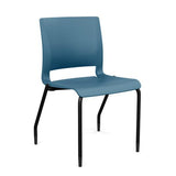 Rio 4 Leg Guest Chair Guest Chair, Stack Chair SitOnIt Lagoon Plastic No Arms Black Frame