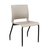 Rio 4 Leg Guest Chair Guest Chair, Stack Chair SitOnIt Latte Plastic No Arms Black Frame