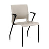 Rio 4 Leg Guest Chair Guest Chair, Stack Chair SitOnIt Latte Plastic With Arms Black Frame