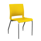 Rio 4 Leg Guest Chair Guest Chair, Stack Chair SitOnIt Lemon Plastic No Arms Silver Frame