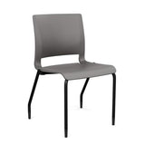 Rio 4 Leg Guest Chair Guest Chair, Stack Chair SitOnIt Slate Plastic No Arms Black Frame
