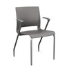 Rio 4 Leg Guest Chair Guest Chair, Stack Chair SitOnIt Slate Plastic With Arms Silver Frame