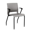 Rio 4 Leg Guest Chair Guest Chair, Stack Chair SitOnIt Sterling Plastic With Arms Black Frame