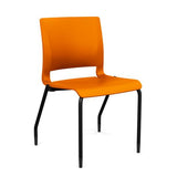 Rio 4 Leg Guest Chair Guest Chair, Stack Chair SitOnIt Tangerine Plastic No Arms Black Frame