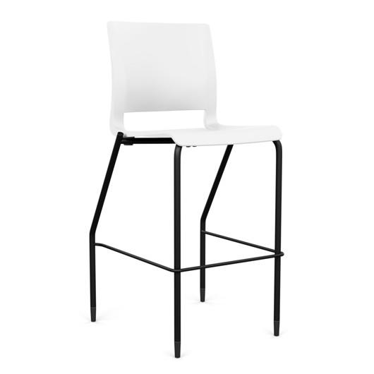Rio 4 Leg Stool Stools SitOnIt Arctic Plastic 30" Bar Height Black Frame