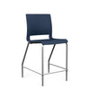 Rio 4 Leg Stool Stools SitOnIt Navy Plastic 24" Counter Height Silver Frame