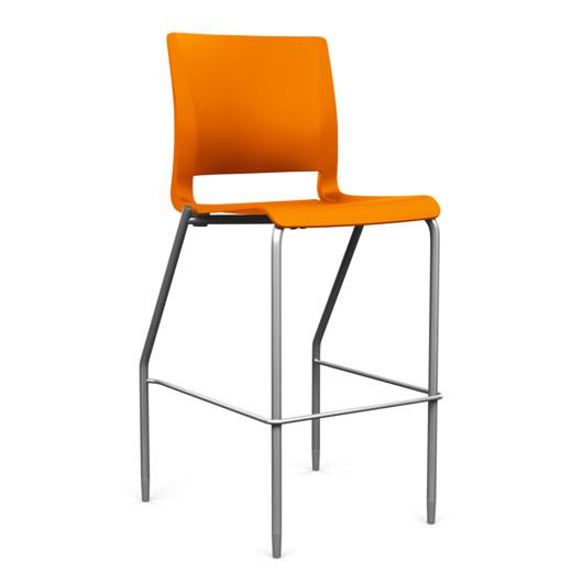 Rio 4 Leg Stool Stools SitOnIt Tangerine Plastic 30