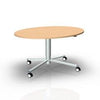 RONDOLIFT-KF Elliptical Top Model 2828 Classroom Table, Multipurpose Table, Height Adjustable Table VS America Eliptical LIGNOpal Laminate Color Beech