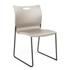 Rowdy Sledbase Stack Chair Guest Chair, Cafe Chair, Stack Chair SitOnIt Latte Plastic Black Frame Armless