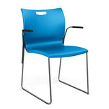 Rowdy Sledbase Stack Chair Guest Chair, Cafe Chair, Stack Chair SitOnIt Pacific Plastic Frame Color Chrome Fixed Arms