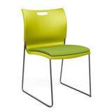 Rowdy Stack Chair, Fabric Seat - Chrome Frame Guest Chair, Cafe Chair, Stack Chair SitOnIt Apple Plastic Fabric Color Apple Armless