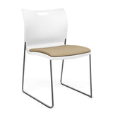 Rowdy Stack Chair, Fabric Seat - Chrome Frame Guest Chair, Cafe Chair, Stack Chair SitOnIt Arctic Plastic Fabric Color Desert Armless