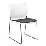 Rowdy Stack Chair, Fabric Seat - Chrome Frame Guest Chair, Cafe Chair, Stack Chair SitOnIt Arctic Plastic Fabric Color Kiss Armless