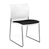 Rowdy Stack Chair, Fabric Seat - Chrome Frame Guest Chair, Cafe Chair, Stack Chair SitOnIt Arctic Plastic Fabric Color Licorice Armless
