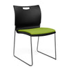 Rowdy Stack Chair, Fabric Seat - Chrome Frame Guest Chair, Cafe Chair, Stack Chair SitOnIt Black Plastic Fabric Color Apple Armless