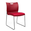 Rowdy Stack Chair, Fabric Seat - Chrome Frame Guest Chair, Cafe Chair, Stack Chair SitOnIt Red Plastic Fabric Color Fire Armless