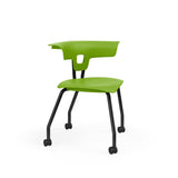 Ruckus Four Leg Chair 18" Classroom Chairs, Guest Chair, Cafe Chair, KI Casters Frame Color Black Shell Color Zesty Lime