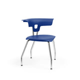 Ruckus Four Leg Chair 18" Classroom Chairs, Guest Chair, Cafe Chair, KI Glides Frame Color Chrome Shell Color Ultra Blue