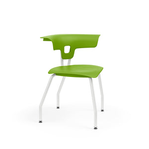 Ruckus Four Leg Chair 18" Classroom Chairs, Guest Chair, Cafe Chair, KI Glides Frame Color Cottonwood Shell Color Zesty Lime