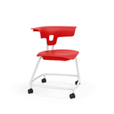 Ruckus Stack Chair 18" Guest Chair, Cafe Chair, Stack Chair, Classroom Chairs KI Casters Frame Color Cottonwood Shell Color Poppy Red