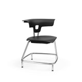 Ruckus Stack Chair 18" Guest Chair, Cafe Chair, Stack Chair, Classroom Chairs KI Glides Frame Color Chrome Shell Color Black