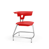 Ruckus Stack Chair 18" Guest Chair, Cafe Chair, Stack Chair, Classroom Chairs KI Glides Frame Color Chrome Shell Color Poppy Red