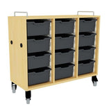 Shift+ Transfer Box - Straight Mobile Storage w/ Totes Model 45320 Storage Cabinet VS America Laminate Color Maple Metal Color Arctic 6"