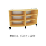 Shift+ Transfer - Curved Mobile Shelving - Model 45293 Bookcase VS America Laminate Color Maple Metal Color Arctic 