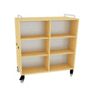 Shift+ Transfer - Straight 2 Sided Mobile Shelving - Model 45303 Bookcase VS America Laminate Color Maple Metal Color Arctic 