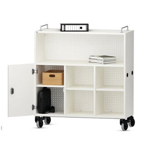 Shift+ Transfer Teach - Straight Mobile Shelving - Model 45319 Storage Cabinet VS America Laminate Color White Metal Color White 