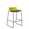SitOnIt Baja Bar Stool | Low Back | Upholstered Seat | Sled Base Stools SitOnIt Frame Color Black Plastic Color Apple Fabric Color Iron