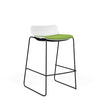 SitOnIt Baja Bar Stool | Low Back | Upholstered Seat | Sled Base Stools SitOnIt Frame Color Black Plastic Color Arctic Fabric Color Clover
