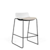 SitOnIt Baja Bar Stool | Low Back | Upholstered Seat | Sled Base Stools SitOnIt Frame Color Black Plastic Color Arctic Fabric Color Fleece