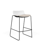 SitOnIt Baja Bar Stool | Low Back | Upholstered Seat | Sled Base Stools SitOnIt Frame Color Black Plastic Color Arctic Fabric Color Fleece