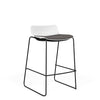 SitOnIt Baja Bar Stool | Low Back | Upholstered Seat | Sled Base Stools SitOnIt Frame Color Black Plastic Color Arctic Fabric Color Iron