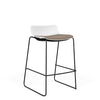 SitOnIt Baja Bar Stool | Low Back | Upholstered Seat | Sled Base Stools SitOnIt Frame Color Black Plastic Color Arctic Fabric Color Meteor