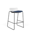 SitOnIt Baja Bar Stool | Low Back | Upholstered Seat | Sled Base Stools SitOnIt Frame Color Black Plastic Color Arctic Fabric Color Night