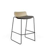 SitOnIt Baja Bar Stool | Low Back | Upholstered Seat | Sled Base Stools SitOnIt Frame Color Black Plastic Color Bisque Fabric Color Iron