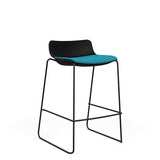 SitOnIt Baja Bar Stool | Low Back | Upholstered Seat | Sled Base Stools SitOnIt Frame Color Black Plastic Color Black Fabric Color Splash