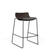SitOnIt Baja Bar Stool | Low Back | Upholstered Seat | Sled Base Stools SitOnIt Frame Color Black Plastic Color Chocolate Fabric Color Iron