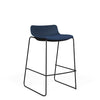 SitOnIt Baja Bar Stool | Low Back | Upholstered Seat | Sled Base Stools SitOnIt Frame Color Black Plastic Color Navy Fabric Color Night