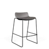 SitOnIt Baja Bar Stool | Low Back | Upholstered Seat | Sled Base Stools SitOnIt Frame Color Black Plastic Color Sterling Fabric Color Iron