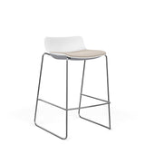 SitOnIt Baja Bar Stool | Low Back | Upholstered Seat | Sled Base Stools SitOnIt Frame Color Chrome Plastic Color Arctic Fabric Color Fleece