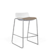 SitOnIt Baja Bar Stool | Low Back | Upholstered Seat | Sled Base Stools SitOnIt Frame Color Chrome Plastic Color Arctic Fabric Color Meteor