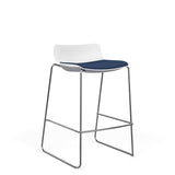 SitOnIt Baja Bar Stool | Low Back | Upholstered Seat | Sled Base Stools SitOnIt Frame Color Chrome Plastic Color Arctic Fabric Color Night
