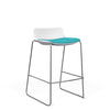 SitOnIt Baja Bar Stool | Low Back | Upholstered Seat | Sled Base Stools SitOnIt Frame Color Chrome Plastic Color Arctic Fabric Color Tropical