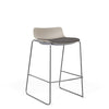 SitOnIt Baja Bar Stool | Low Back | Upholstered Seat | Sled Base Stools SitOnIt Frame Color Chrome Plastic Color Latte Fabric Color Iron