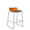 SitOnIt Baja Bar Stool | Low Back | Upholstered Seat | Sled Base Stools SitOnIt Frame Color Chrome Plastic Color Tangerine Fabric Color Iron