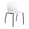 SitOnIt Baja Four Leg Guest Chair | Plastic Shell | Arm or Armless Guest Chair, Cafe Chair, Stack Chair SitOnIt Frame Color Black Armless Plastic Color Arctic
